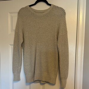 Abercrombie & Fitch Metallic Shimmer Knit Sweater - Sparkle Cream